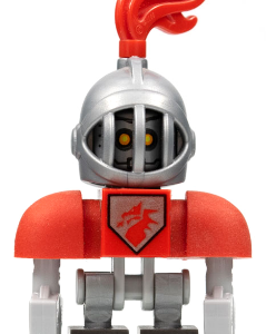 Macy Bot - Red Shoulders, Flat Silver Helmet